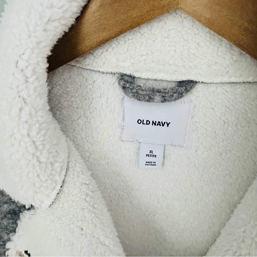 Old Navy Sherpa Lined Moto Heather Grey Coat NWT Size XLP - Picture 7 of 7